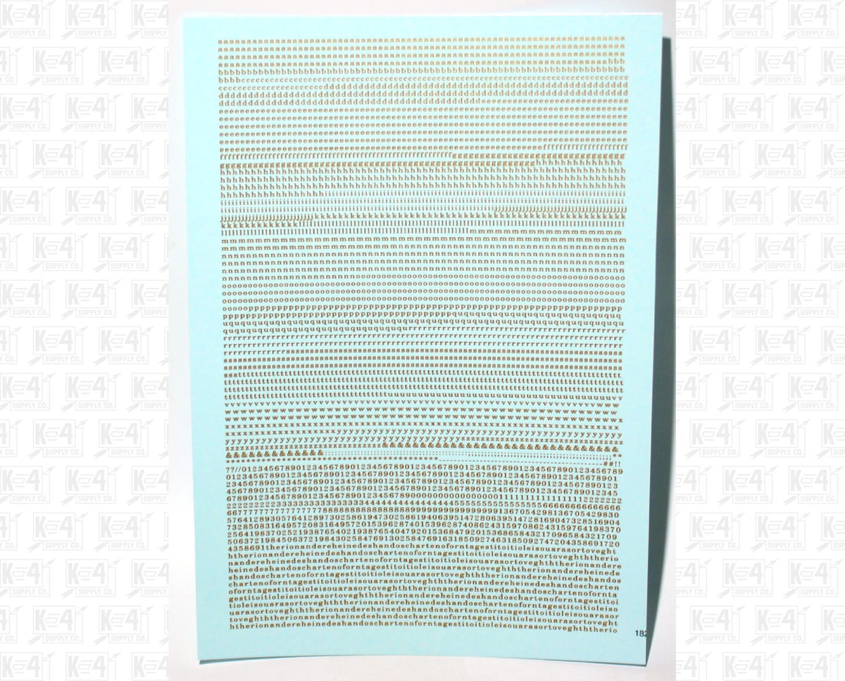 Lowercase Railroad Roman Letter Number Alphabet