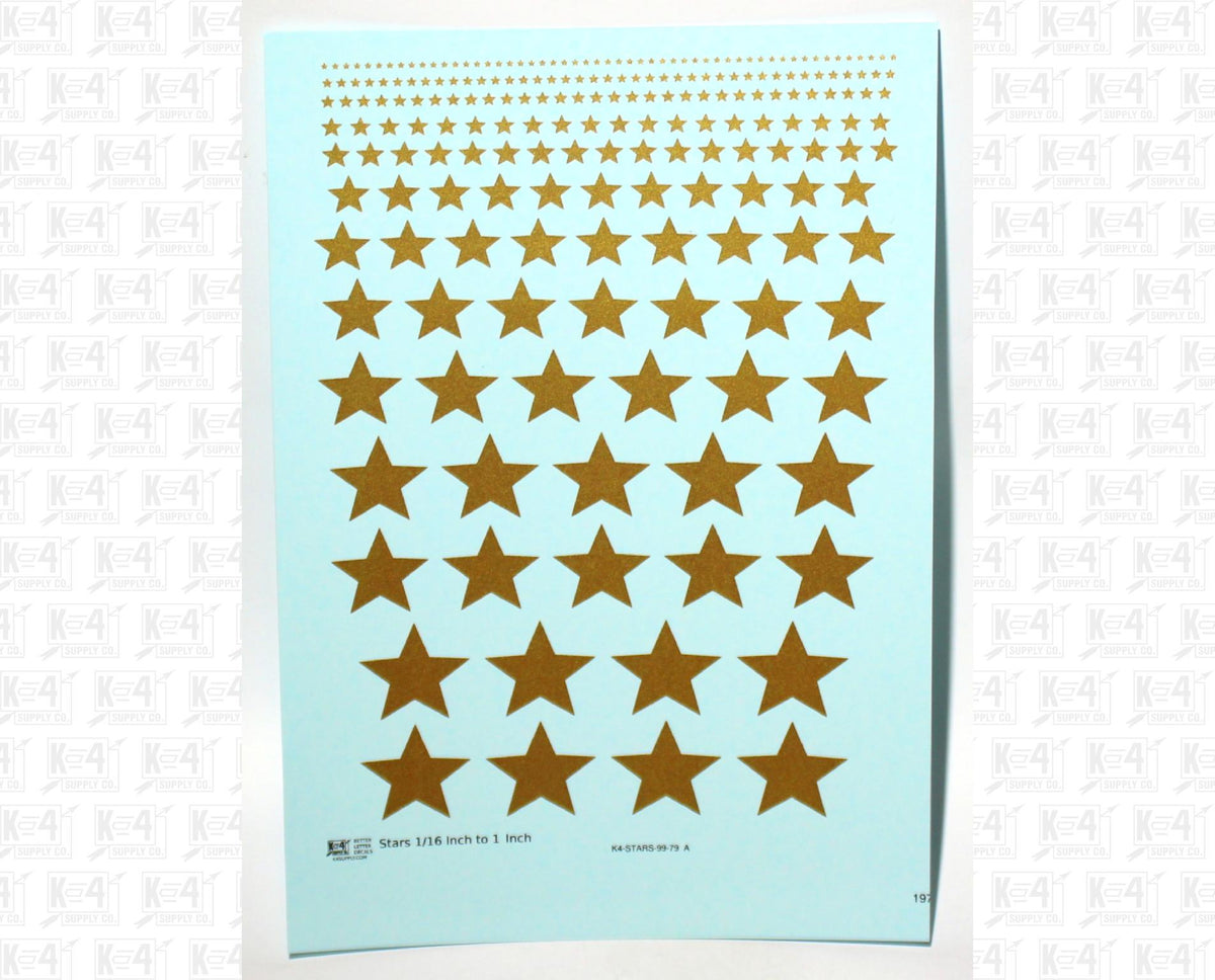 Solid Stars 1/16 Inch to 1 Inch
