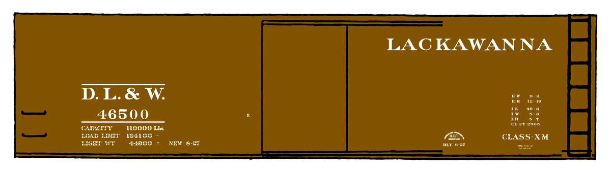 Delaware, Lackawanna and Western Boxcar White DL&W - Decal