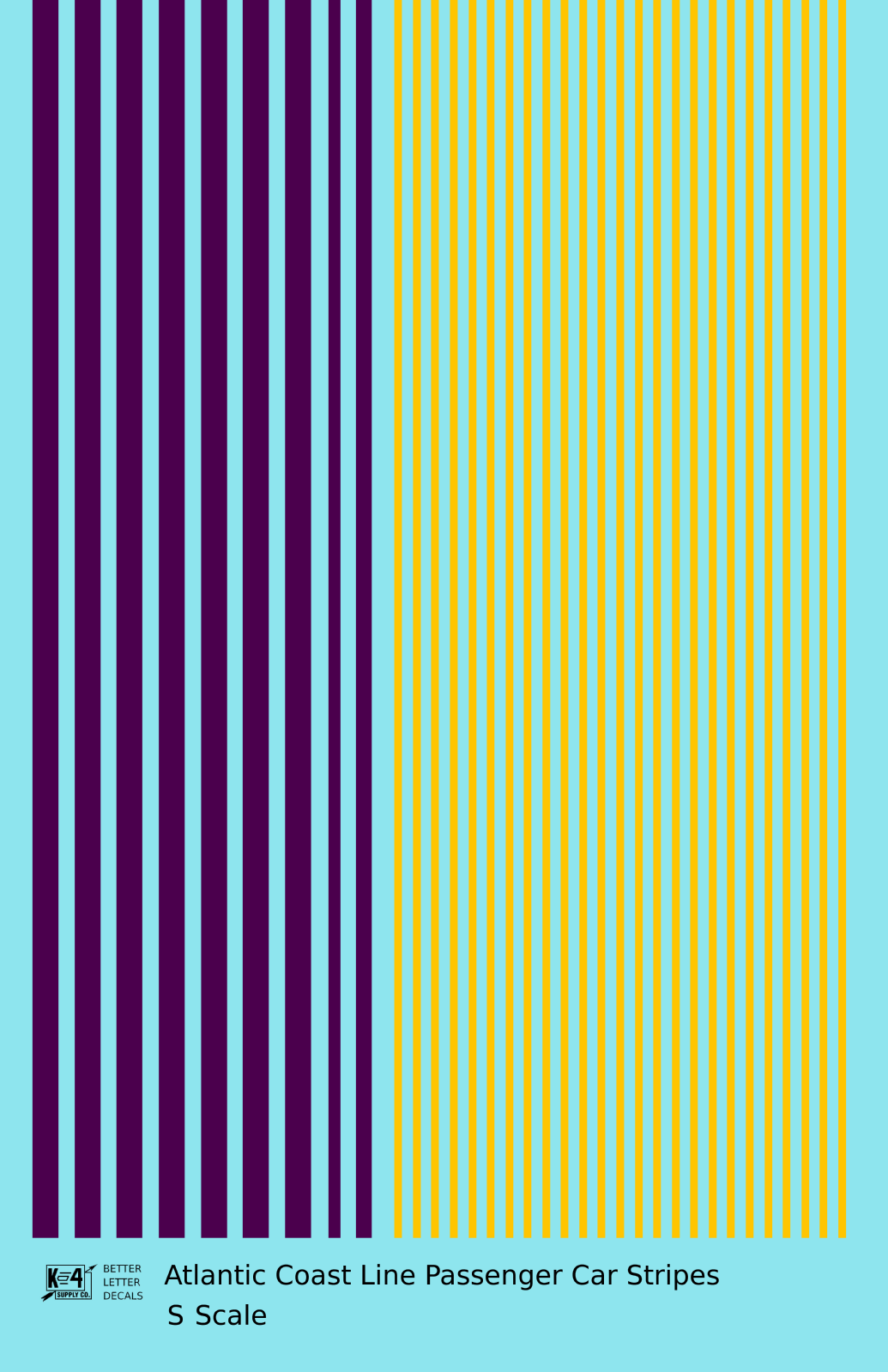 Atlantic Coast Line Passenger Car Stripes Purple and Yellow