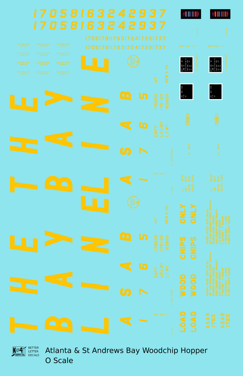 プリンページ The Bay Line Atlanta and St Andrews Bay Woodchip Hopper Car Yellow