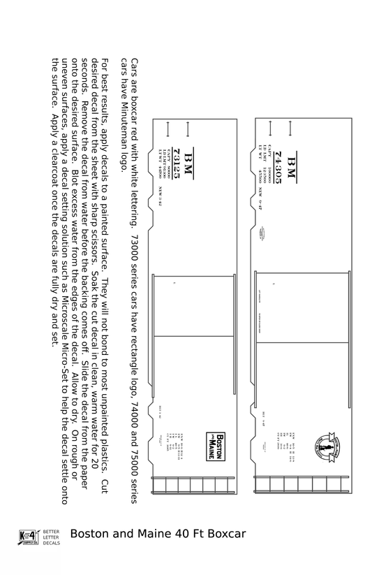 Boston and Maine 40 Ft Boxcar White
