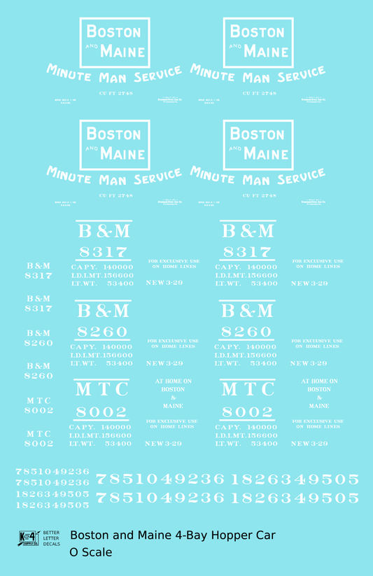 Boston and Maine Four Bay Hopper White