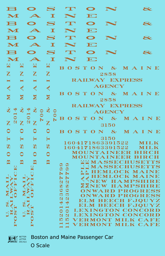 Boston and Maine Standard Passenger Car Bronze Gold