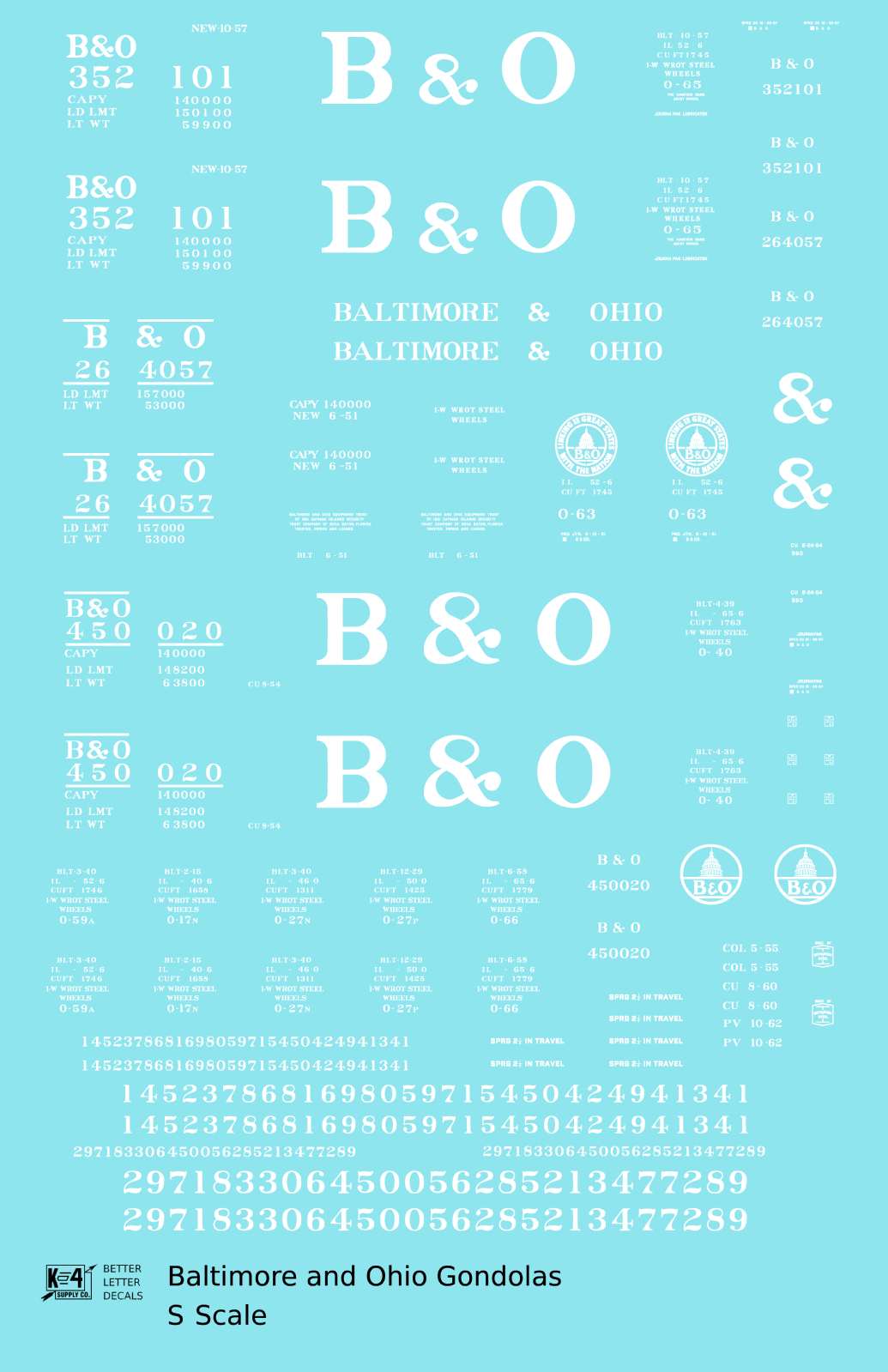 Baltimore and Ohio Gondola White Roman Lettering
