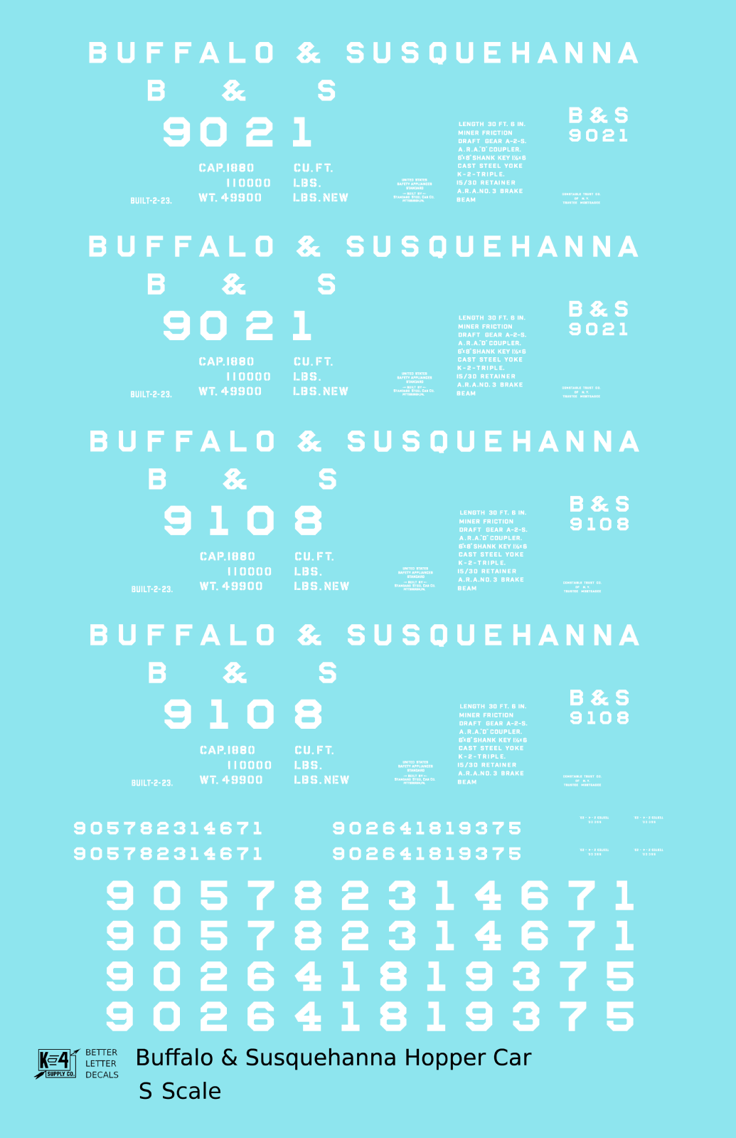 Buffalo and Susquehanna Twin Hopper White