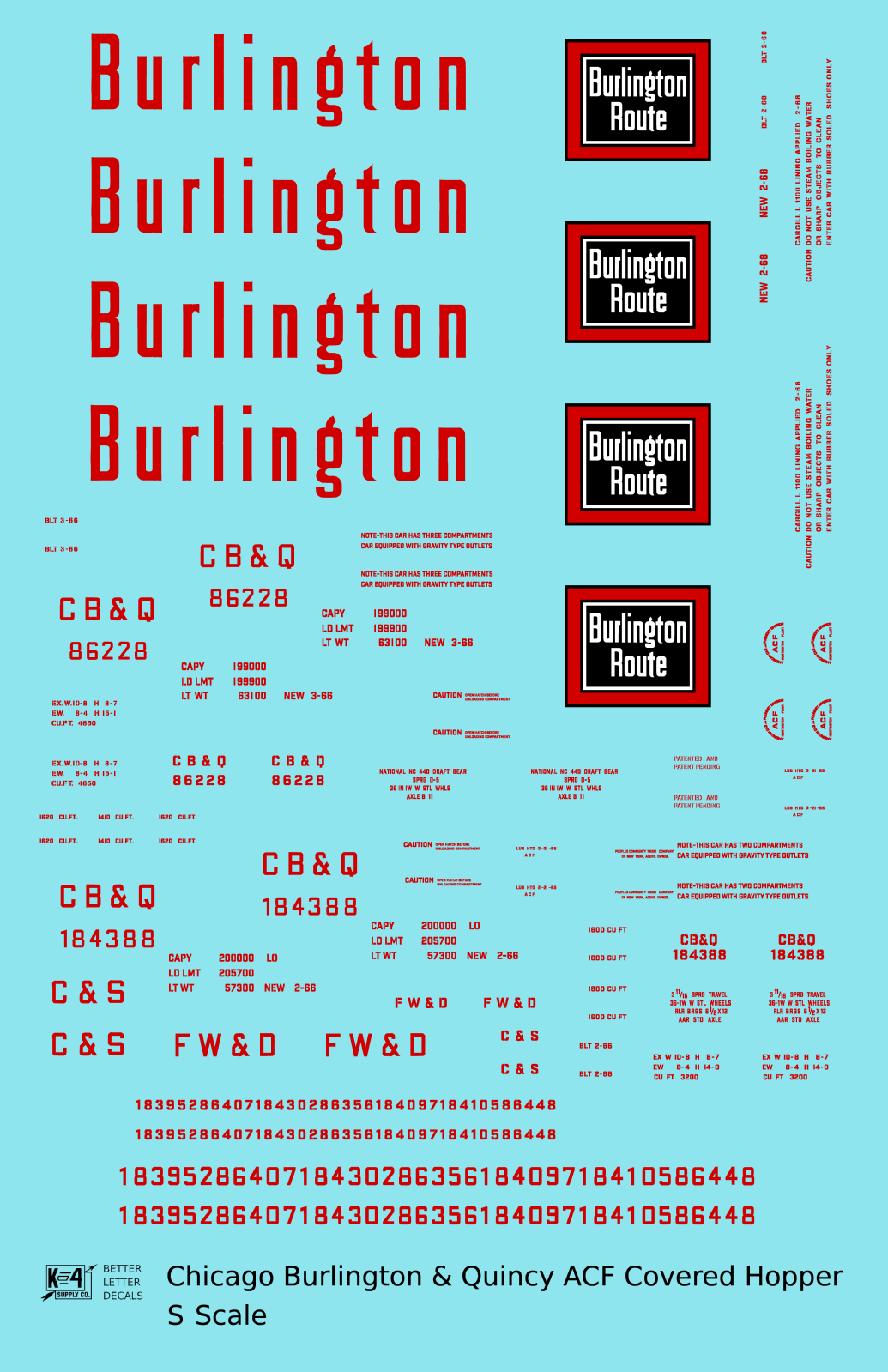 Burlington CB&Q ACF Covered Hopper Red