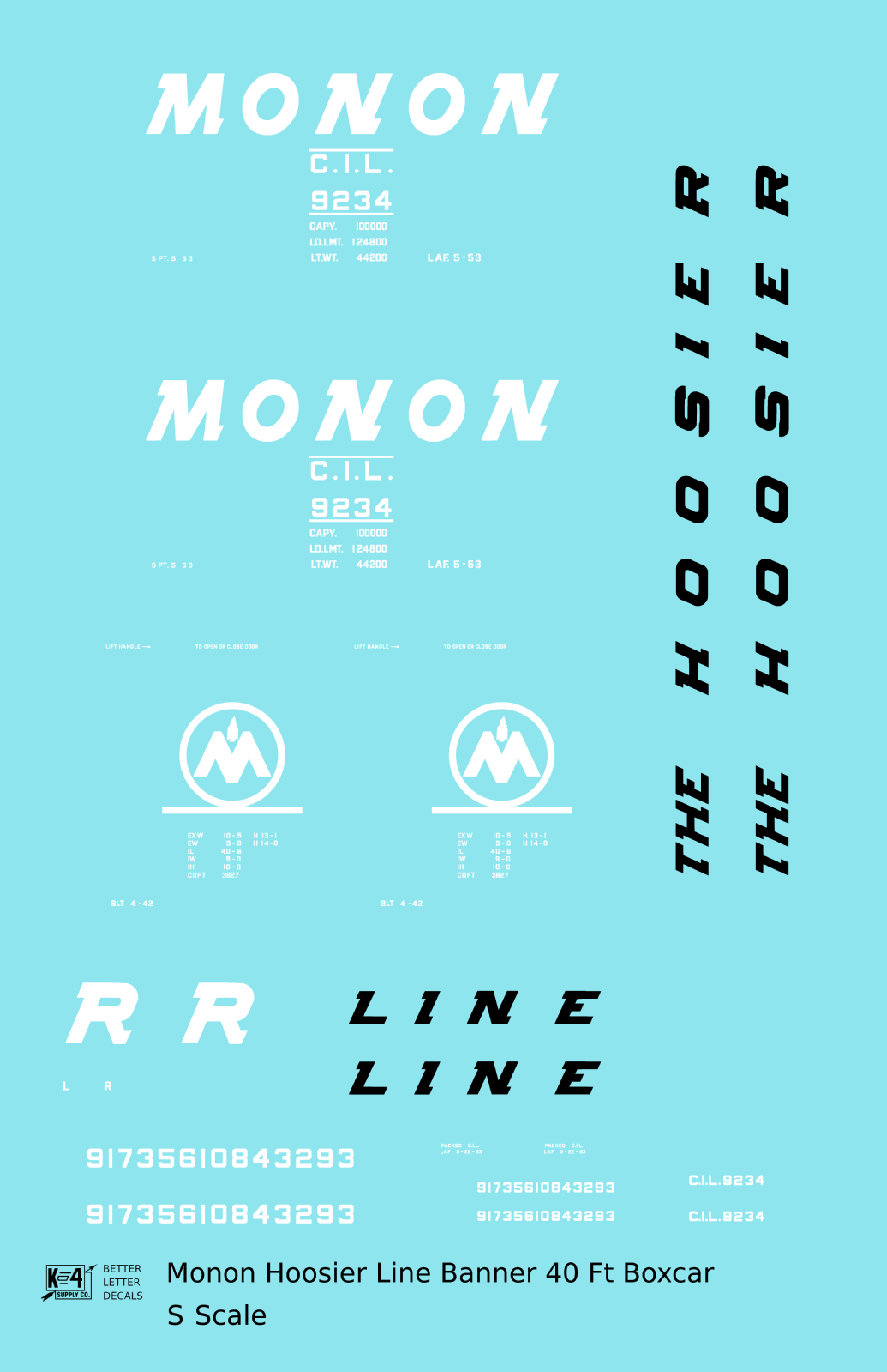 Monon (CIL) 40 Ft Boxcar White Banner Scheme