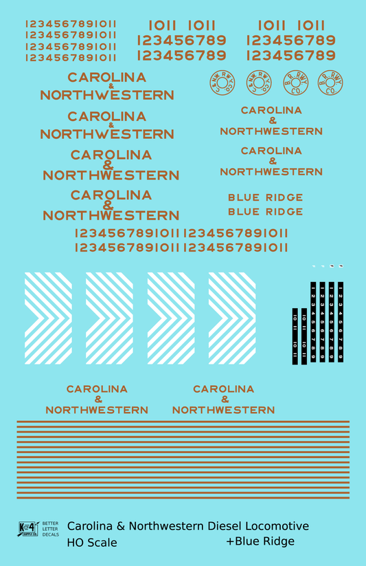 Carolina & Northwestern Diesel Locomotive Gold Blue Ridge, Southern Scheme