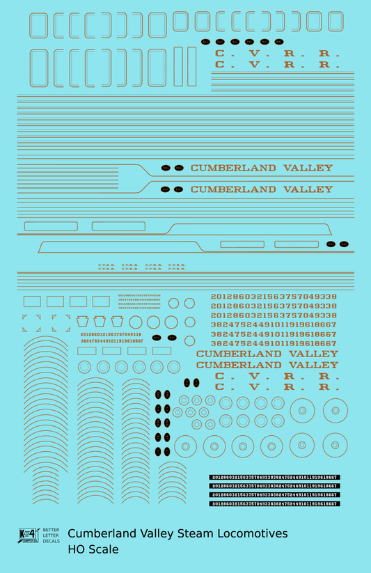 Cumberland Valley Railroad Steam Locomotive Silver and Gold PRR Subsidiary