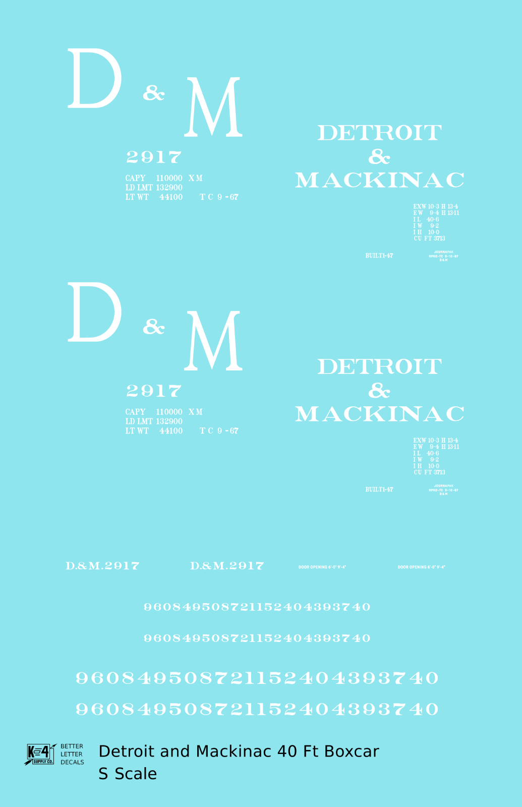 Detroit & Mackinac 40 Ft Boxcar White