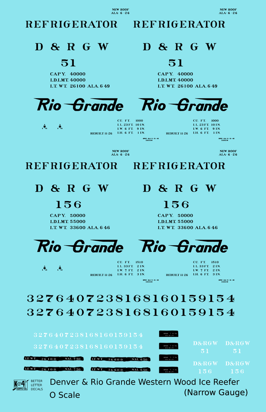 Rio Grande Wood Ice Reefer Black Narrow Gauge