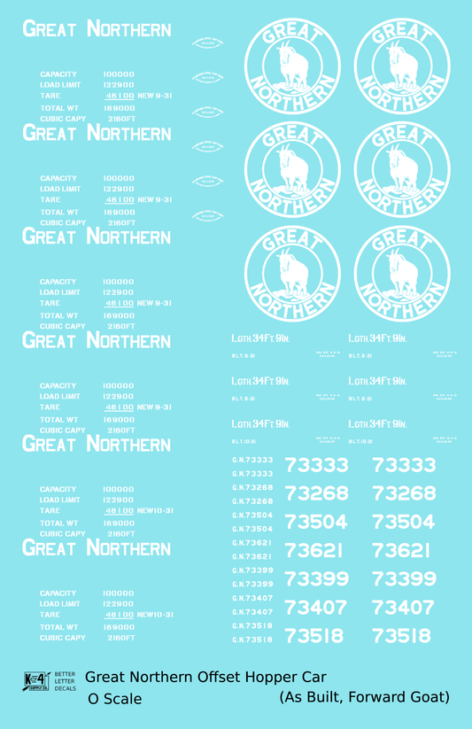 Great Northern Offset Twin Hopper White As Built Forward Goat