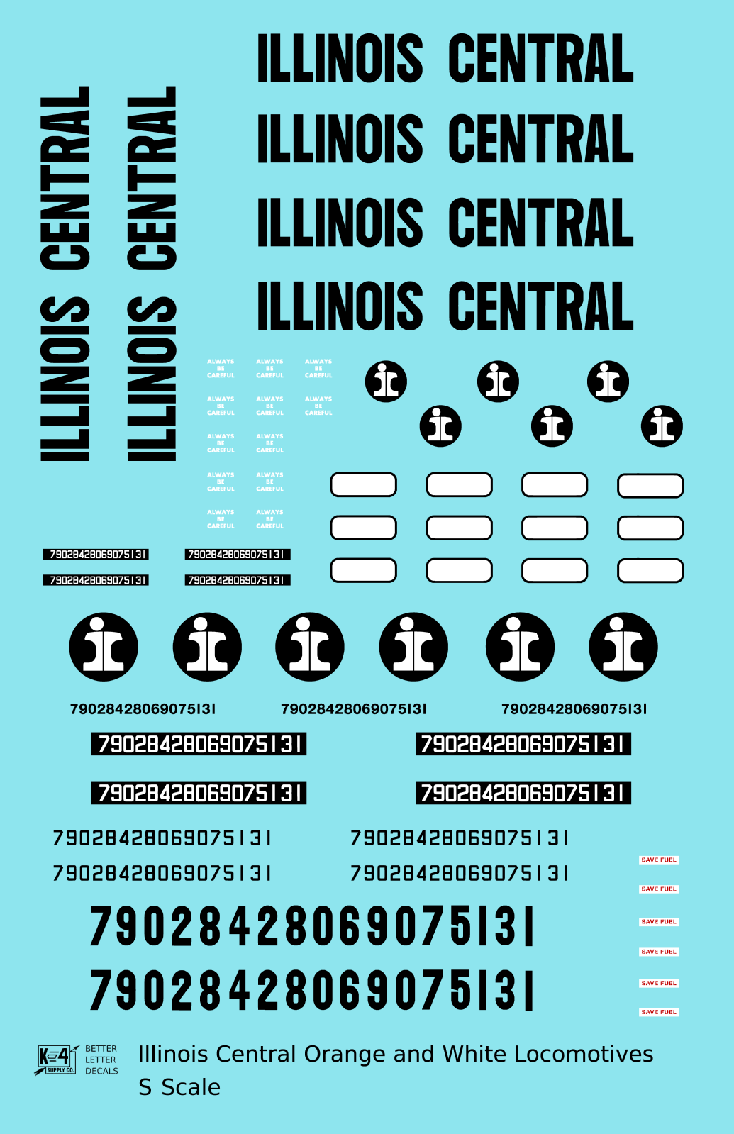 Illinois Central Diesel Locomotive Black Orange/White Scheme