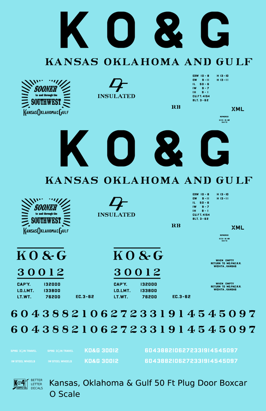 Kansas, Oklahoma and Gulf 50 Ft Insulated Boxcar Black