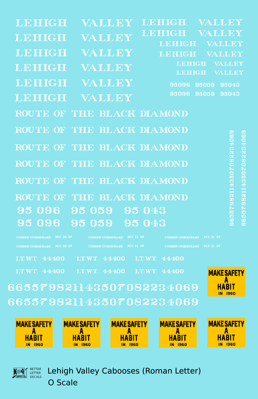 Lehigh Valley Caboose White Route Of the Black Diamond