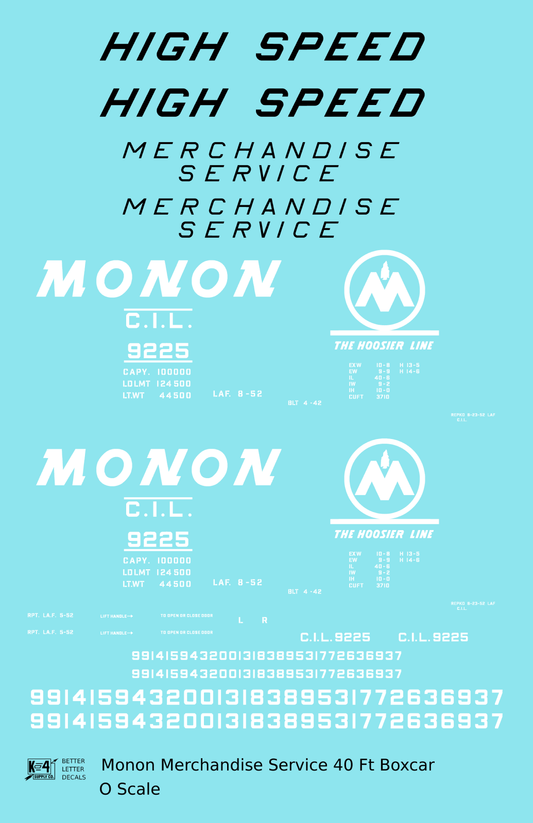 Monon Merchandise Service Boxcar White and Black