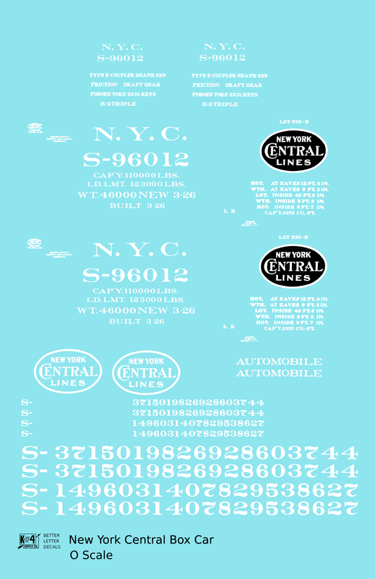 New York Central 40 Ft Boxcar White