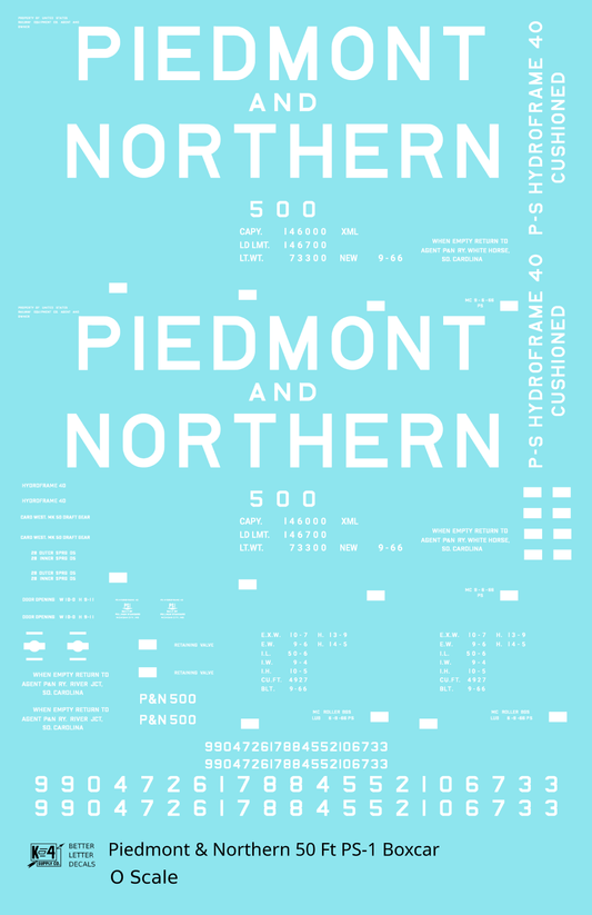 Piedmont & Northern 50 Ft PS1 Boxcar White
