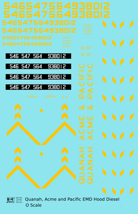 Quanah Acme and Pacific Hood Diesel Yellow Frisco Scheme