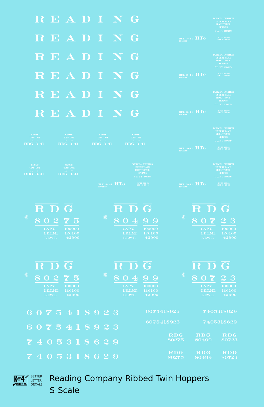 Reading Ribbed Twin Hopper White Roman Letter