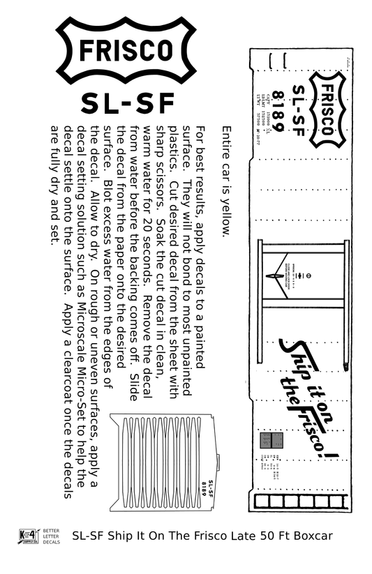 SLSF Frisco 50 Ft Boxcar Black Late Scheme
