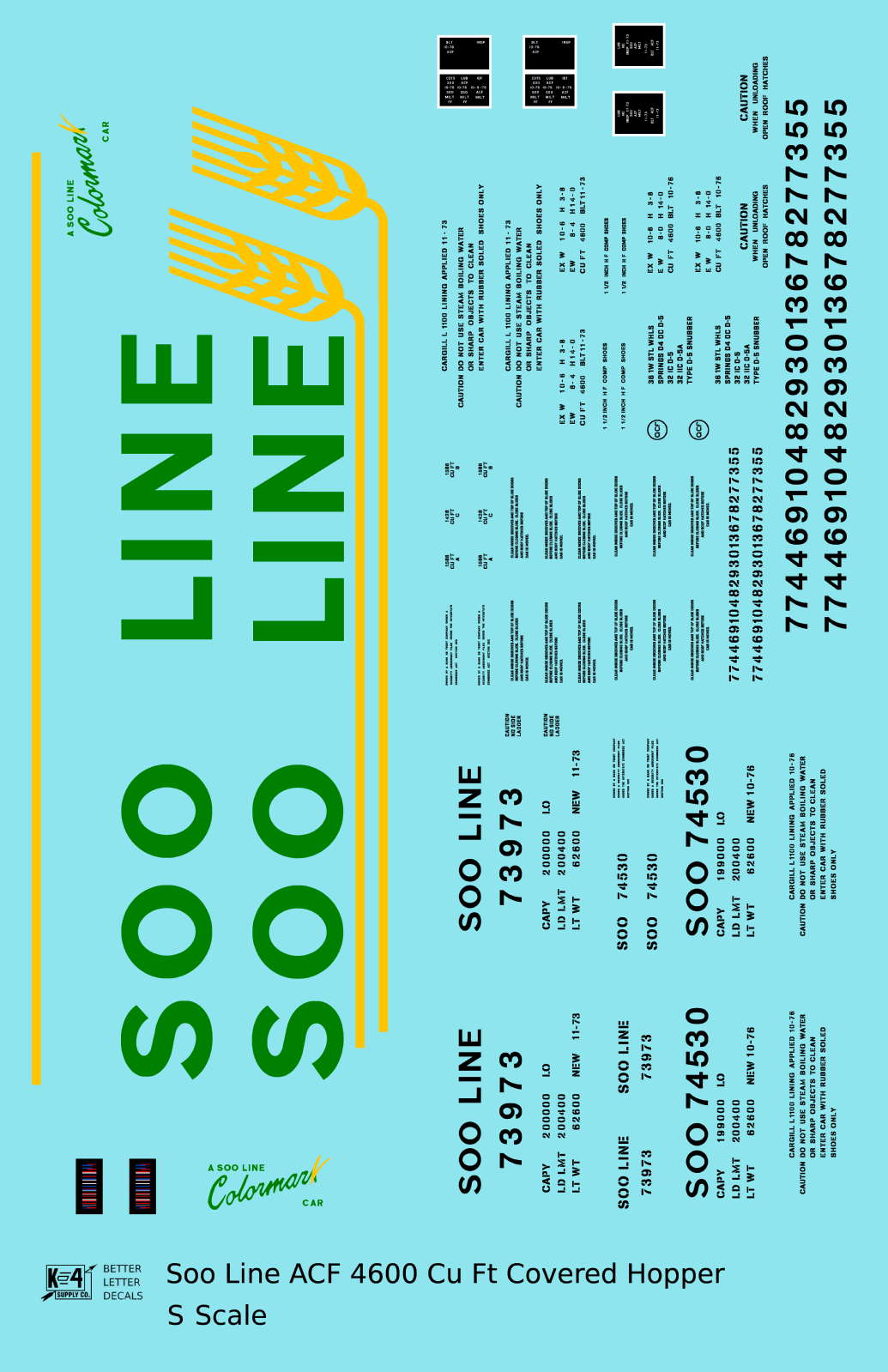 Soo Line ACF Covered Hopper Green Yellow and Black