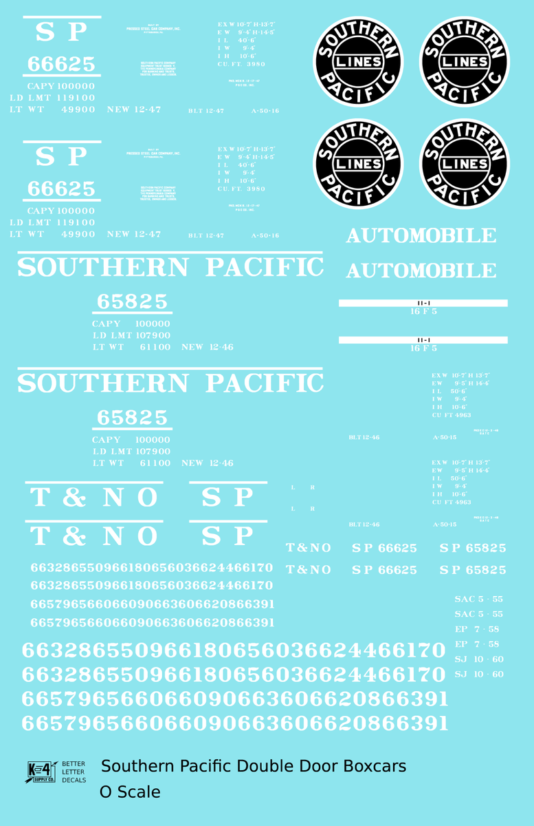 Woodland Scenics 604 HO Boxcar Dry Transfer, SF/Passenger