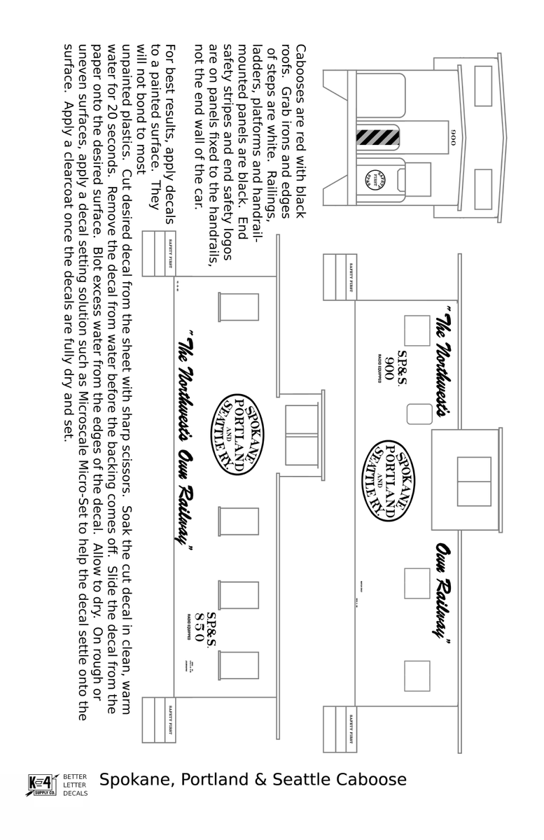 spokane-portland-and-seattle-caboose-white-decal-choose-scale-k4-decals-model-train-decals