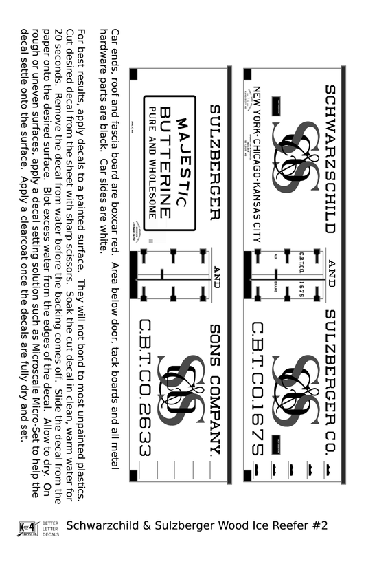 Schwarzchild and Sulzberger Early Wood Ice Reefer Black and Red #2 - Decal