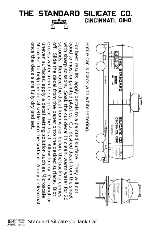 Standard Silicate Tank Car White Cincinnati