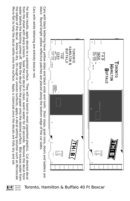 Toronto, Hamilton and Buffalo 40 Ft Boxcar Black and White
