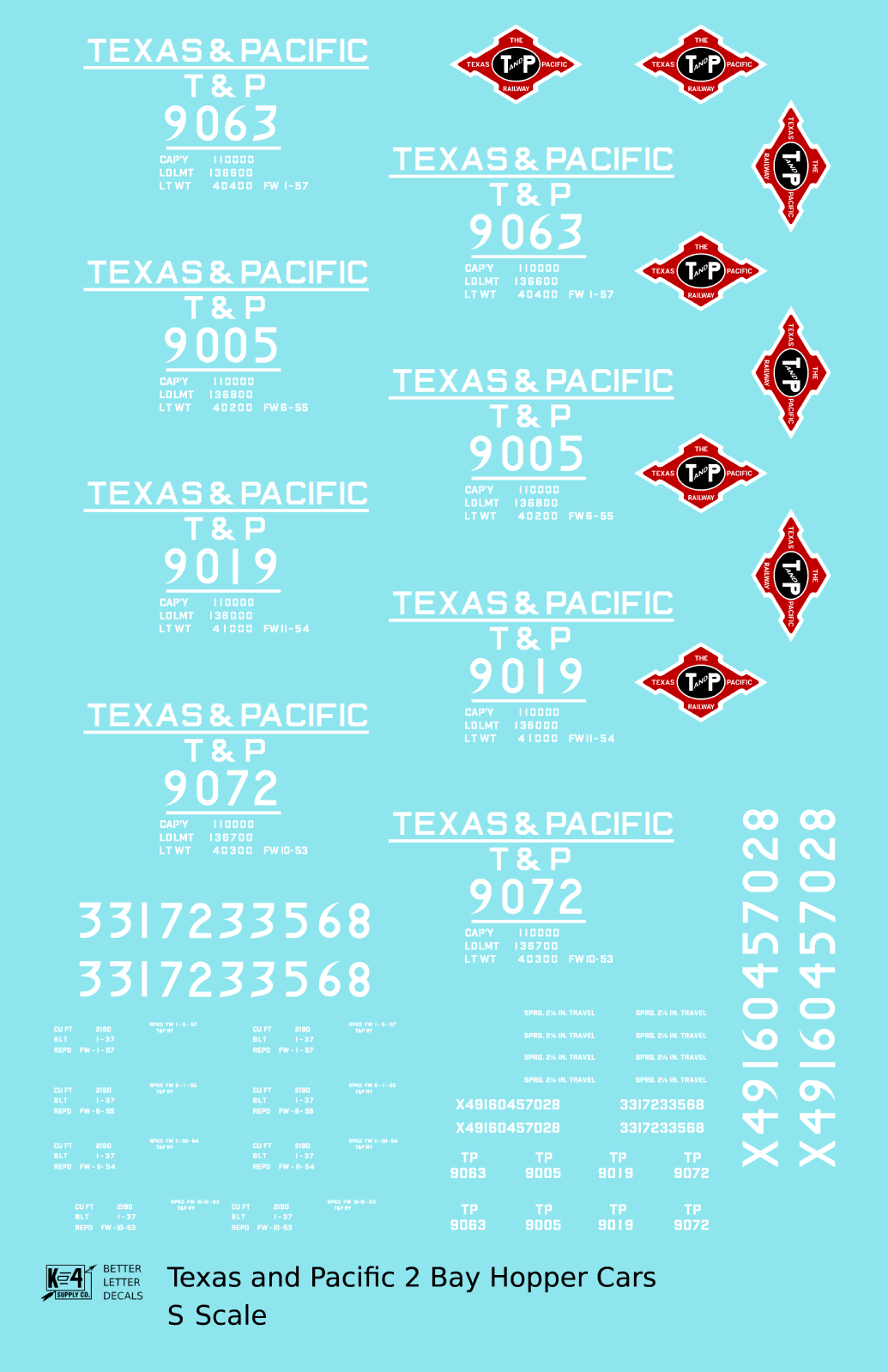 Texas and Pacific Offset Twin Hopper White