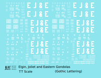 Elgin Joliet and Eastern Gondola White EJ&E Gothic Font