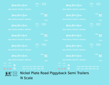 Nickel Plate Road Piggyback Semi Trailer White