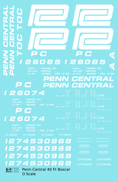 Penn Central PC 40 Ft Boxcar White