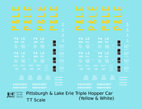 Pittsburgh & Lake Erie Three Bay Hopper Big Yellow P&LE