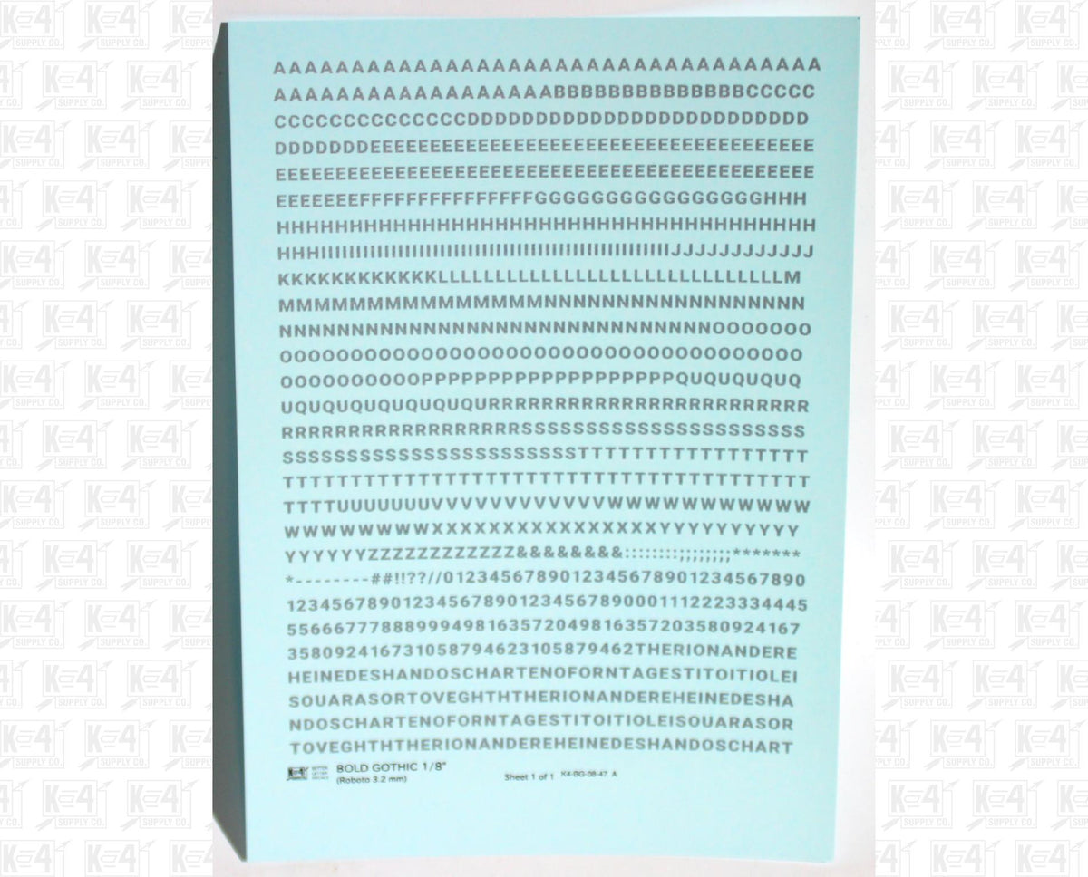 Bold Gothic Letter Number Alphabet