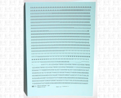 Bold Gothic Letter Number Alphabet