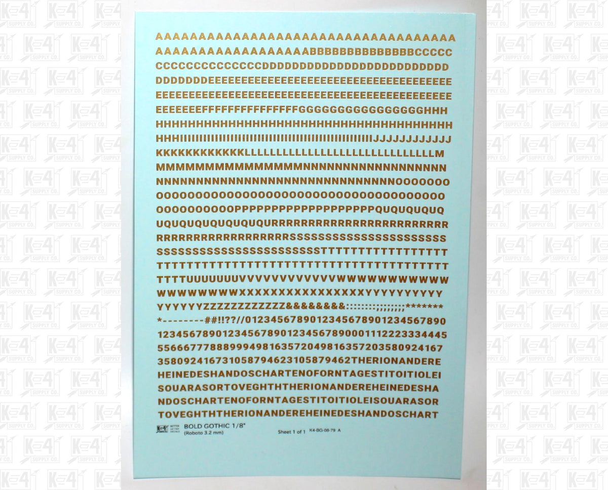Bold Gothic Letter Number Alphabet