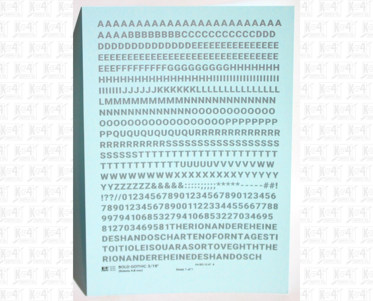 Bold Gothic Letter Number Alphabet