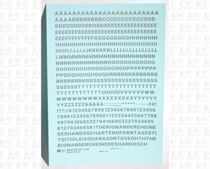 Bold Gothic Letter Number Alphabet