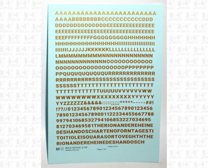 Bold Gothic Letter Number Alphabet