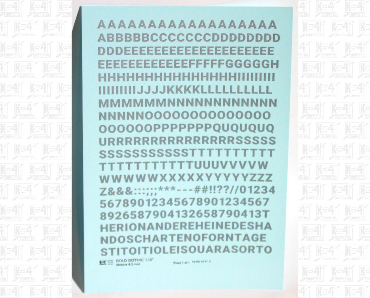 Bold Gothic Letter Number Alphabet