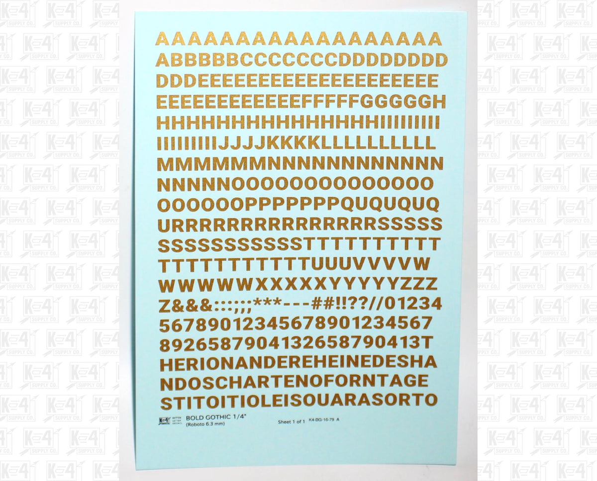 Bold Gothic Letter Number Alphabet
