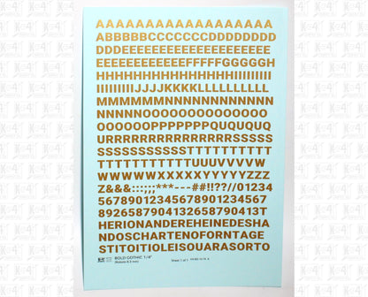 Bold Gothic Letter Number Alphabet
