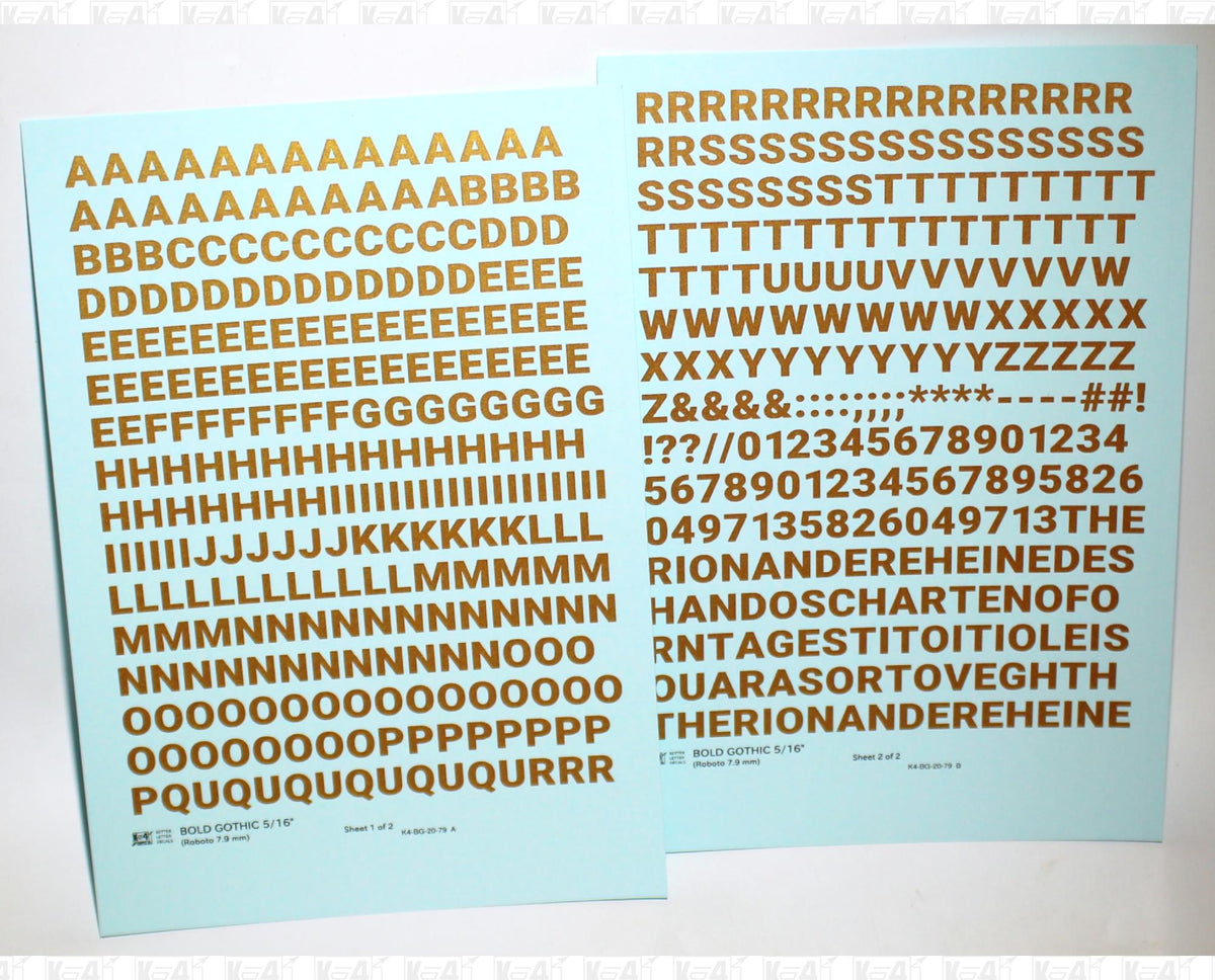 Bold Gothic Letter Number Alphabet