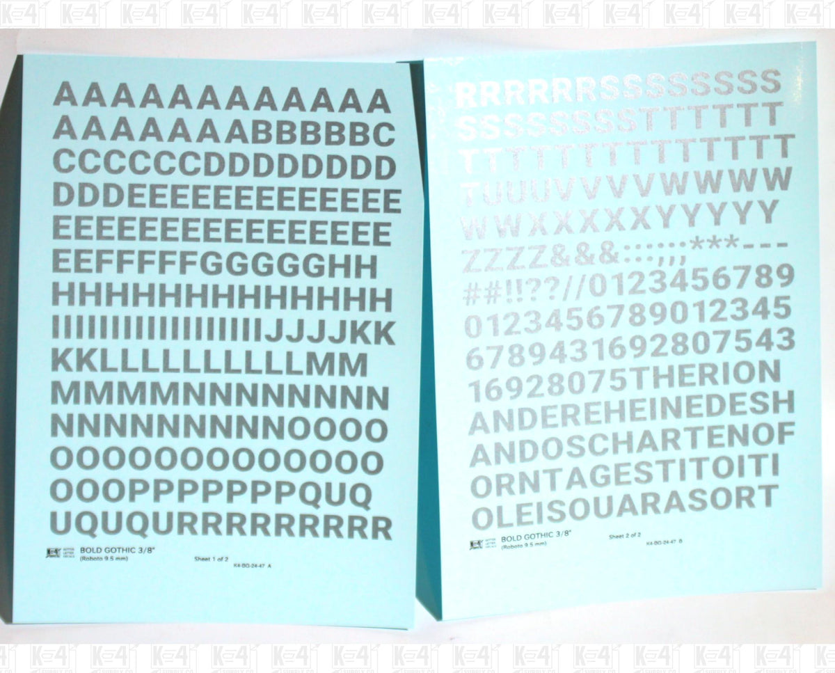 Bold Gothic Letter Number Alphabet