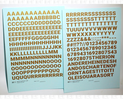 Bold Gothic Letter Number Alphabet