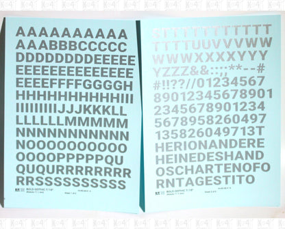 Bold Gothic Letter Number Alphabet